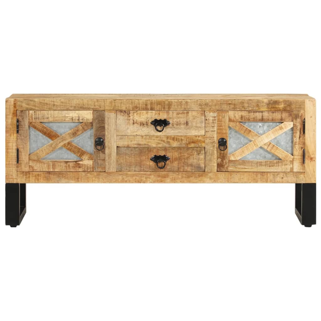 Meuble TV 110x30x45 cm Bois de manguier brut - XIOS