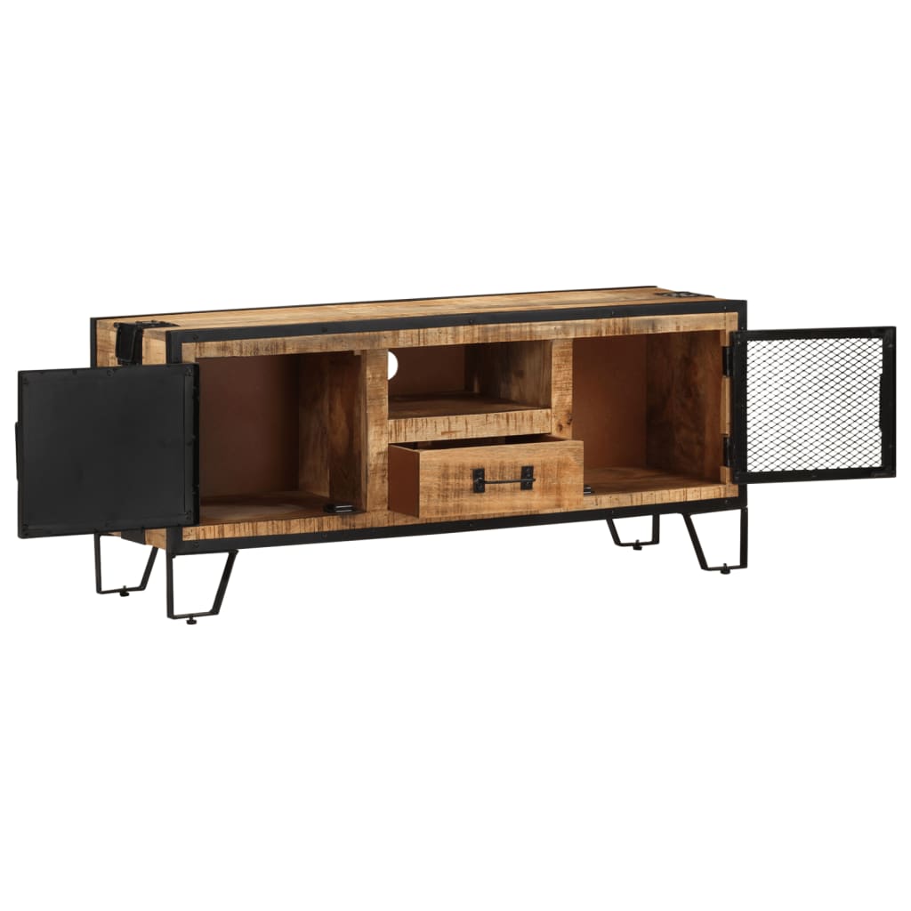 Meuble TV 110x31x46 cm Bois de manguier brut - XIOS