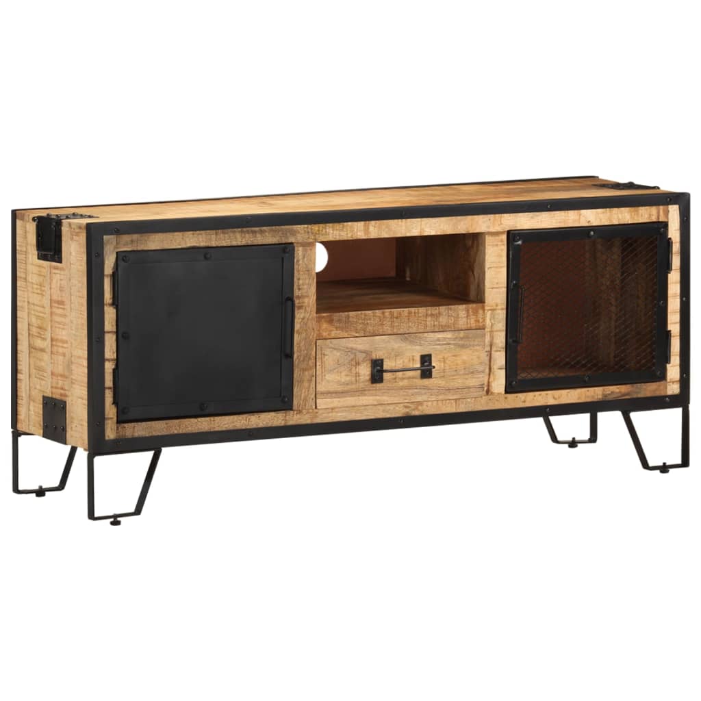 Meuble TV 110x31x46 cm Bois de manguier brut - XIOS