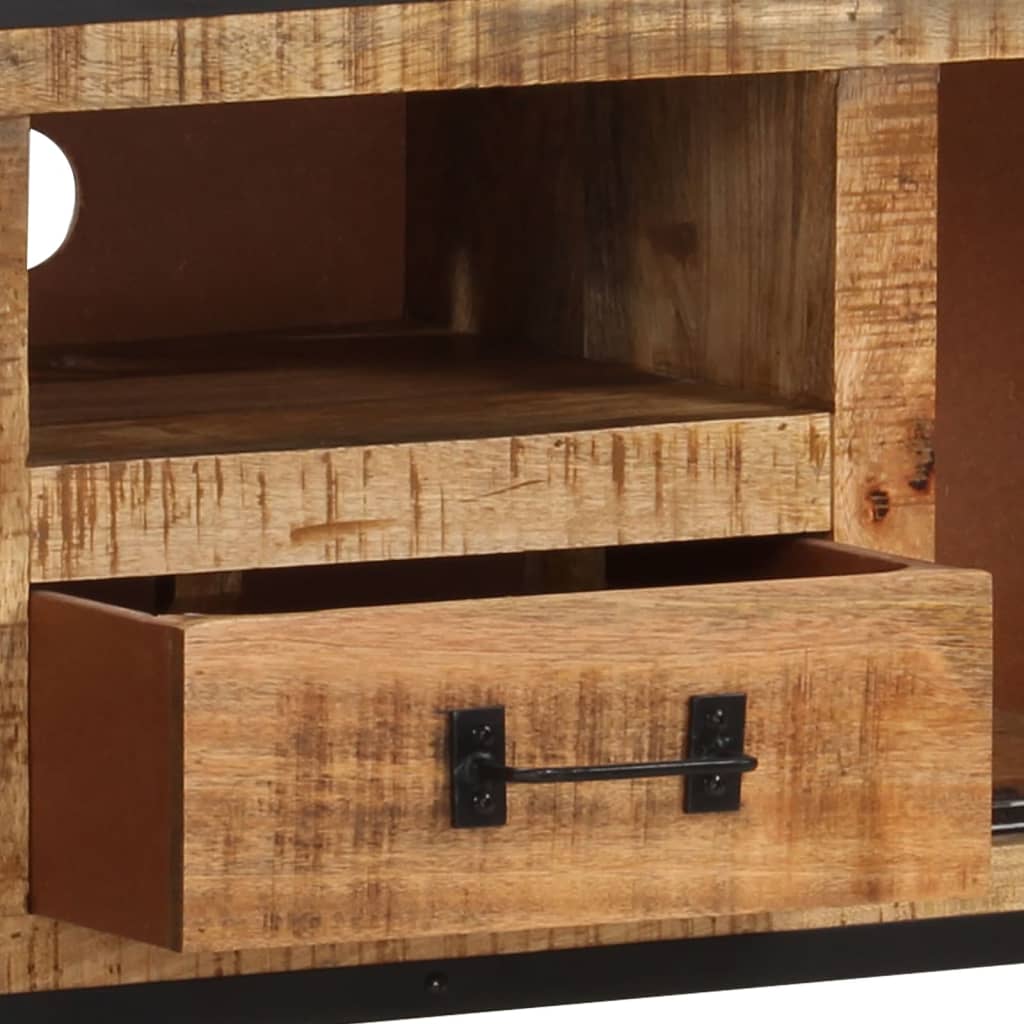 Meuble TV 110x31x46 cm Bois de manguier brut - XIOS