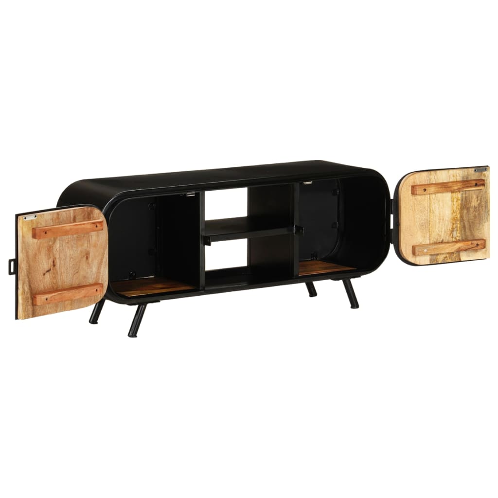 Meuble TV 110x30x45 cm Bois de manguier brut - XIOS