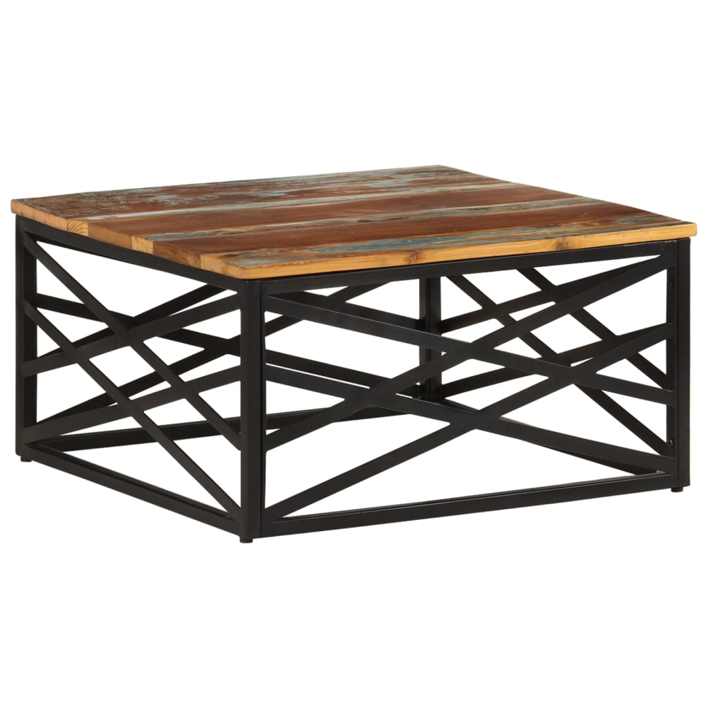 Table basse 68x68x35 cm Bois de récupération massif - XIOS