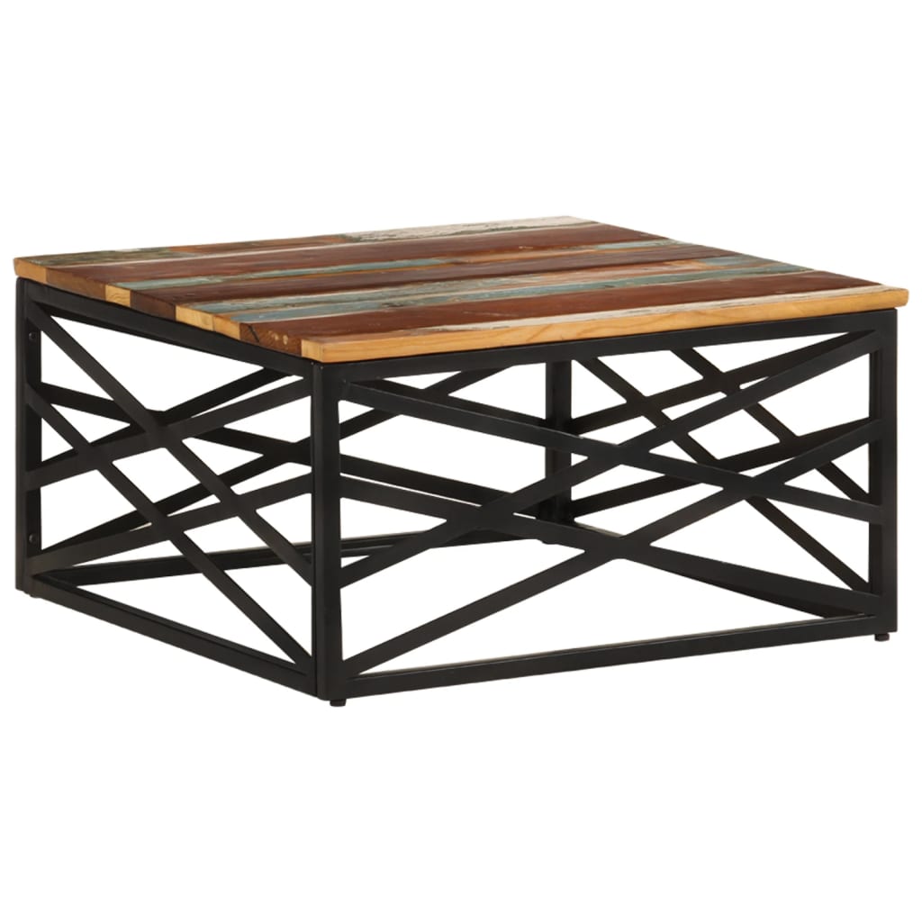 Table basse 68x68x35 cm Bois de récupération massif - XIOS