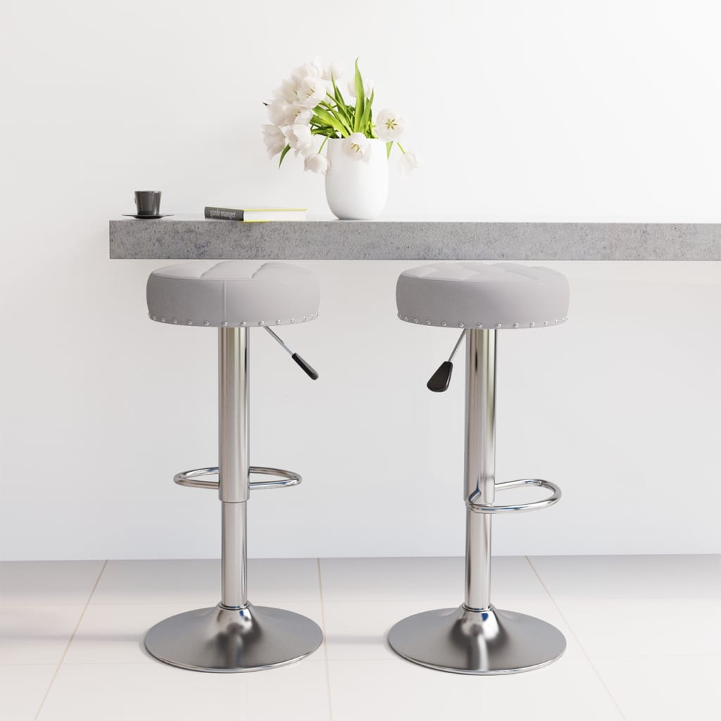Tabourets de bar lot de 2 gris tissu - XIOS