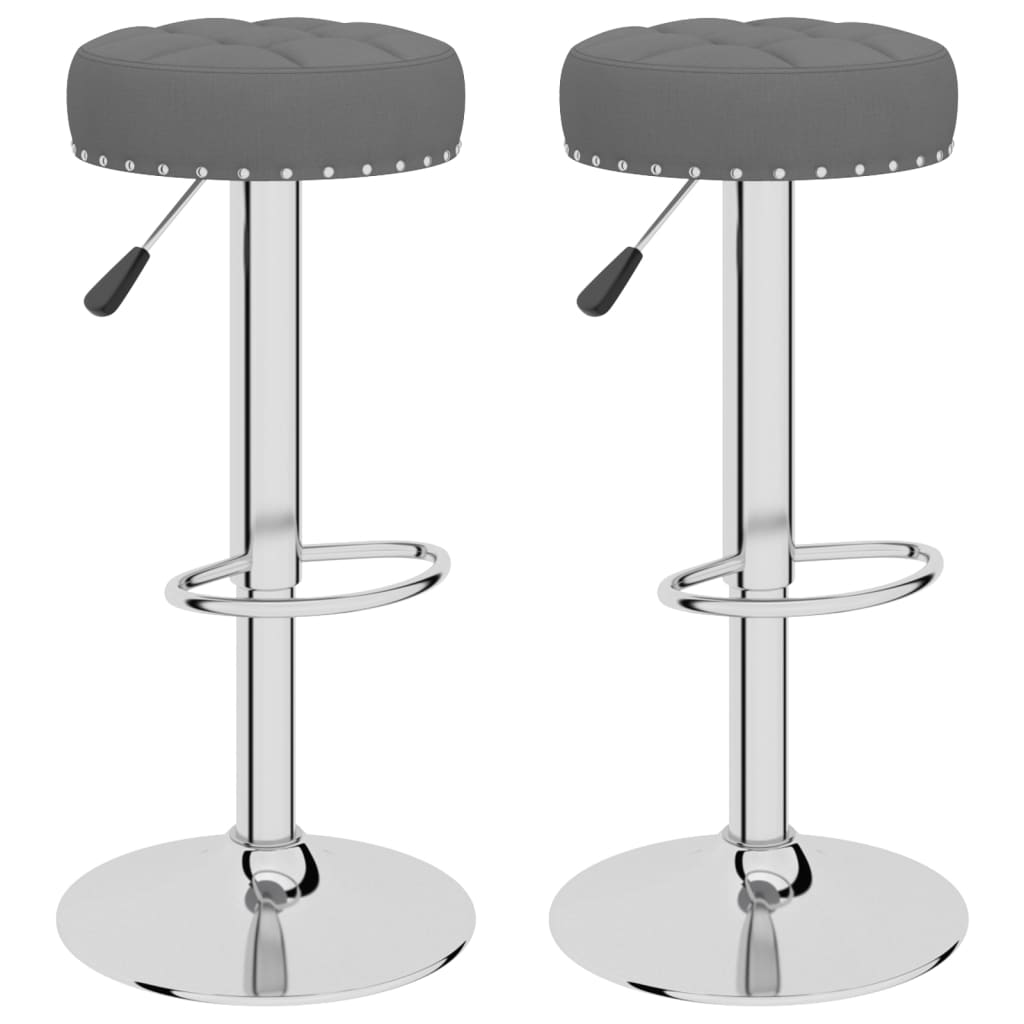 Tabourets de bar lot de 2 gris foncé tissu - XIOS