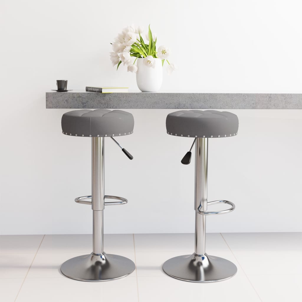 Tabourets de bar lot de 2 gris foncé tissu - XIOS