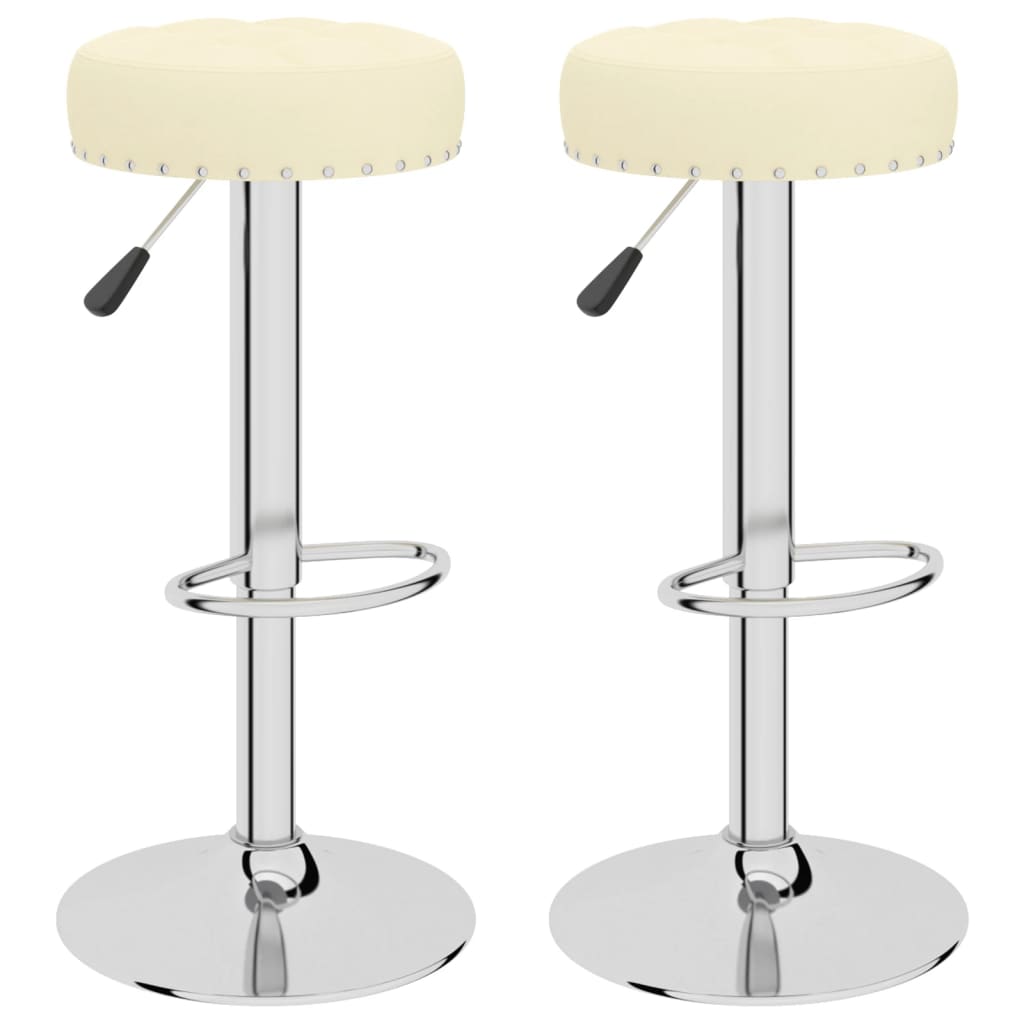 Tabourets de bar lot de 2 crème tissu - XIOS