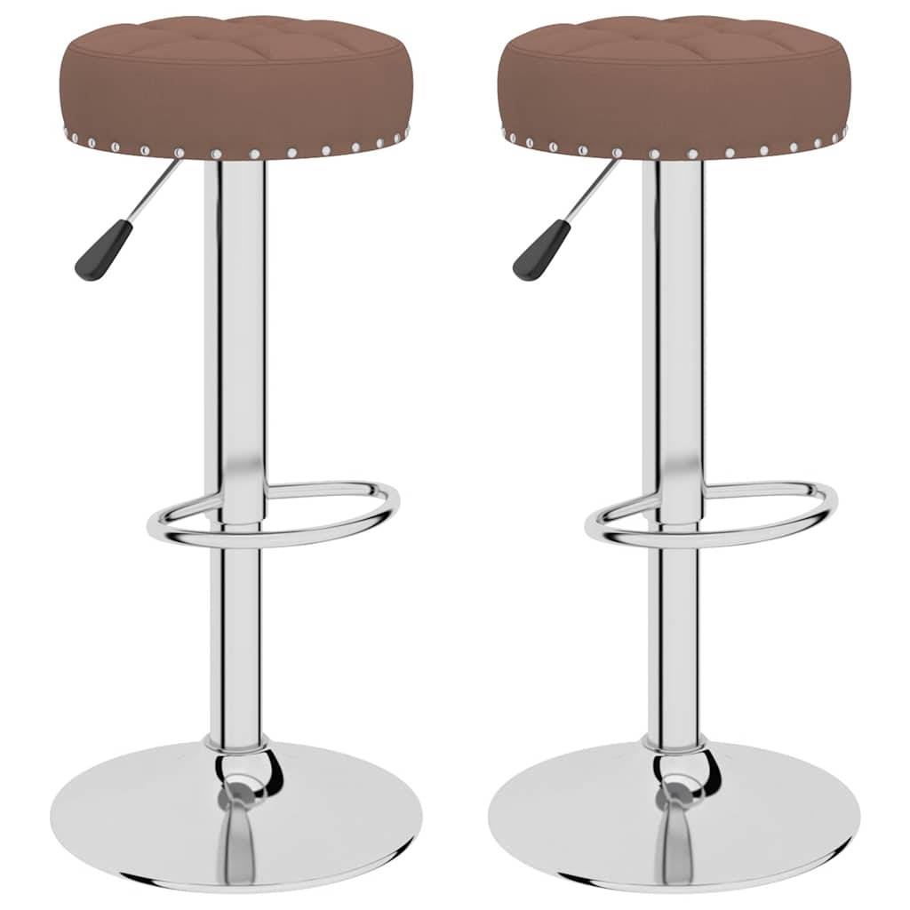 Tabourets de bar lot de 2 marron tissu - XIOS