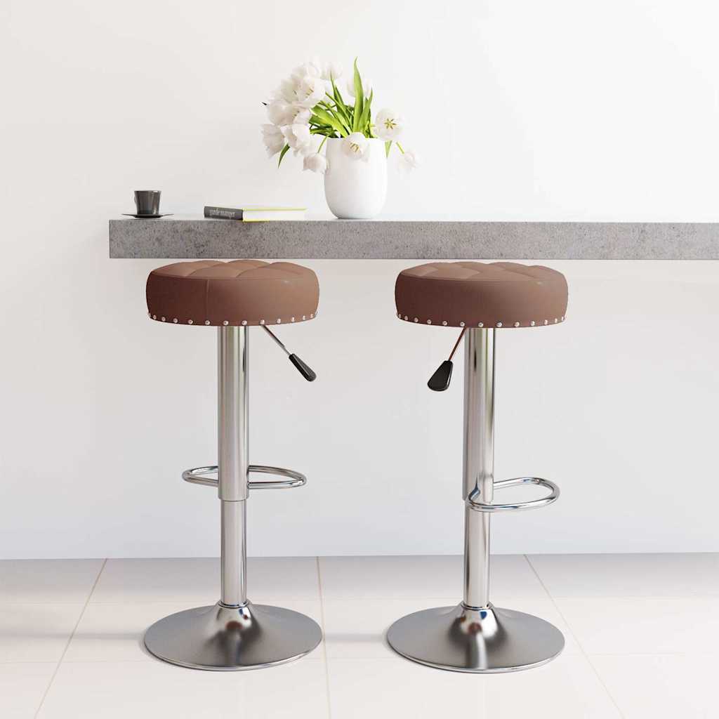 Tabourets de bar lot de 2 marron tissu - XIOS