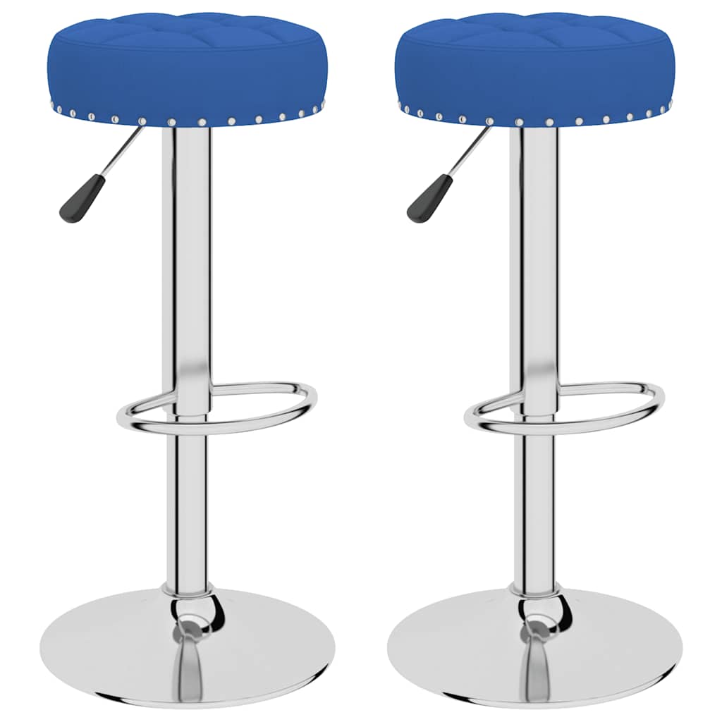 Tabourets de bar lot de 2 bleu tissu - XIOS