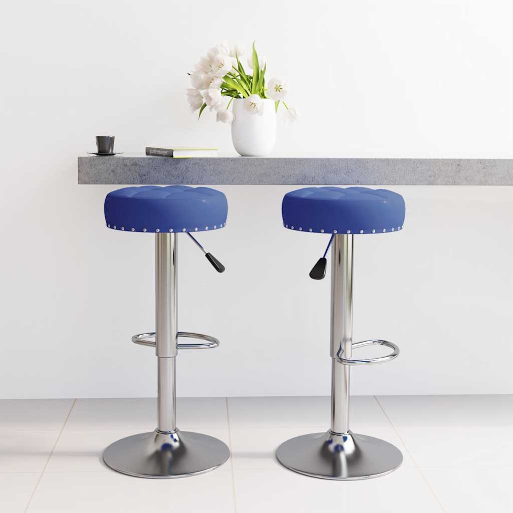 Tabourets de bar lot de 2 bleu tissu - XIOS