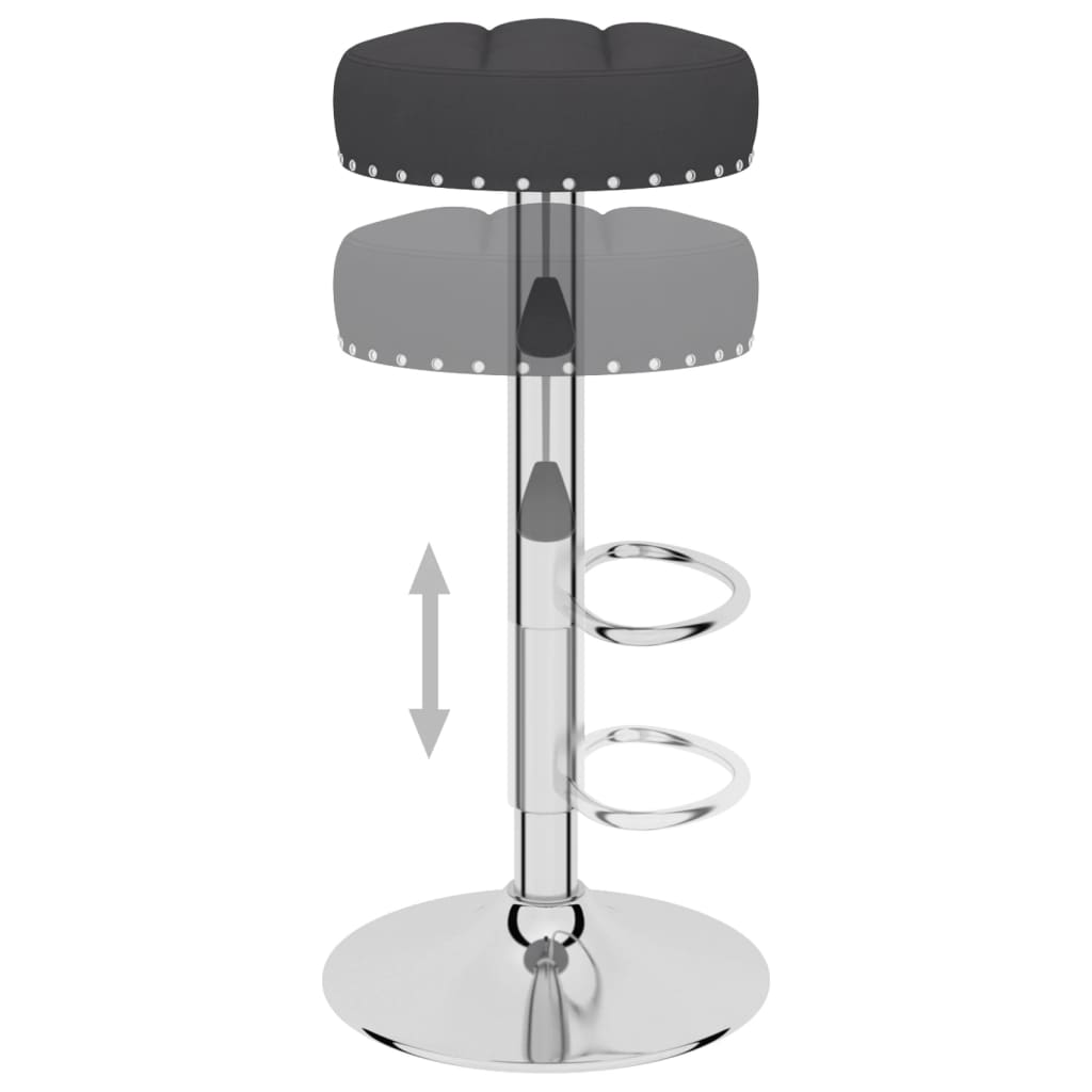 Tabourets de bar lot de 2 noir tissu - XIOS