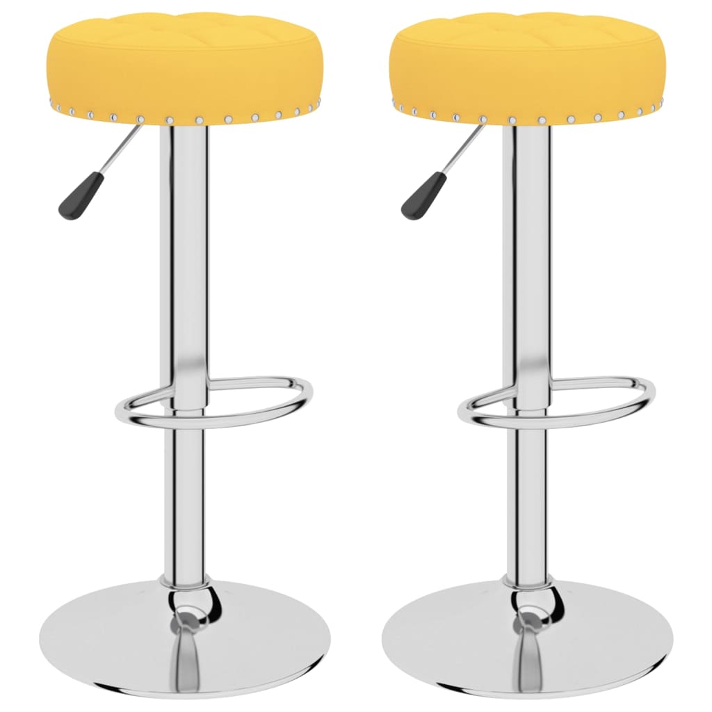 Tabourets de bar lot de 2 jaune moutarde tissu - XIOS