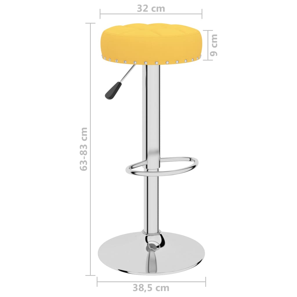 Tabourets de bar lot de 2 jaune moutarde tissu - XIOS