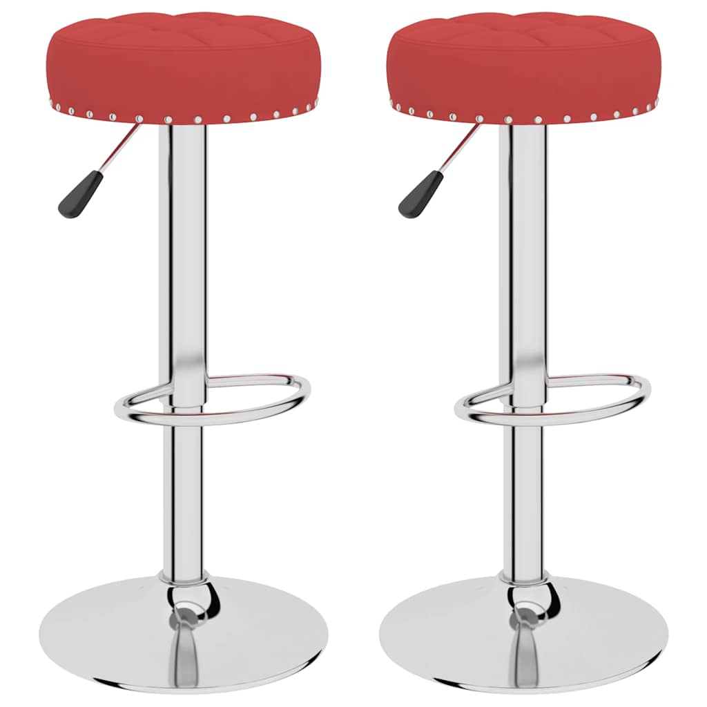 Tabourets de bar lot de 2 rouge bordeaux tissu - XIOS