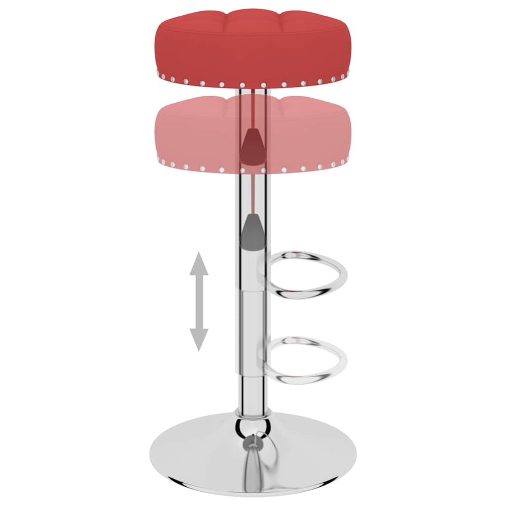 Tabourets de bar lot de 2 rouge bordeaux tissu - XIOS