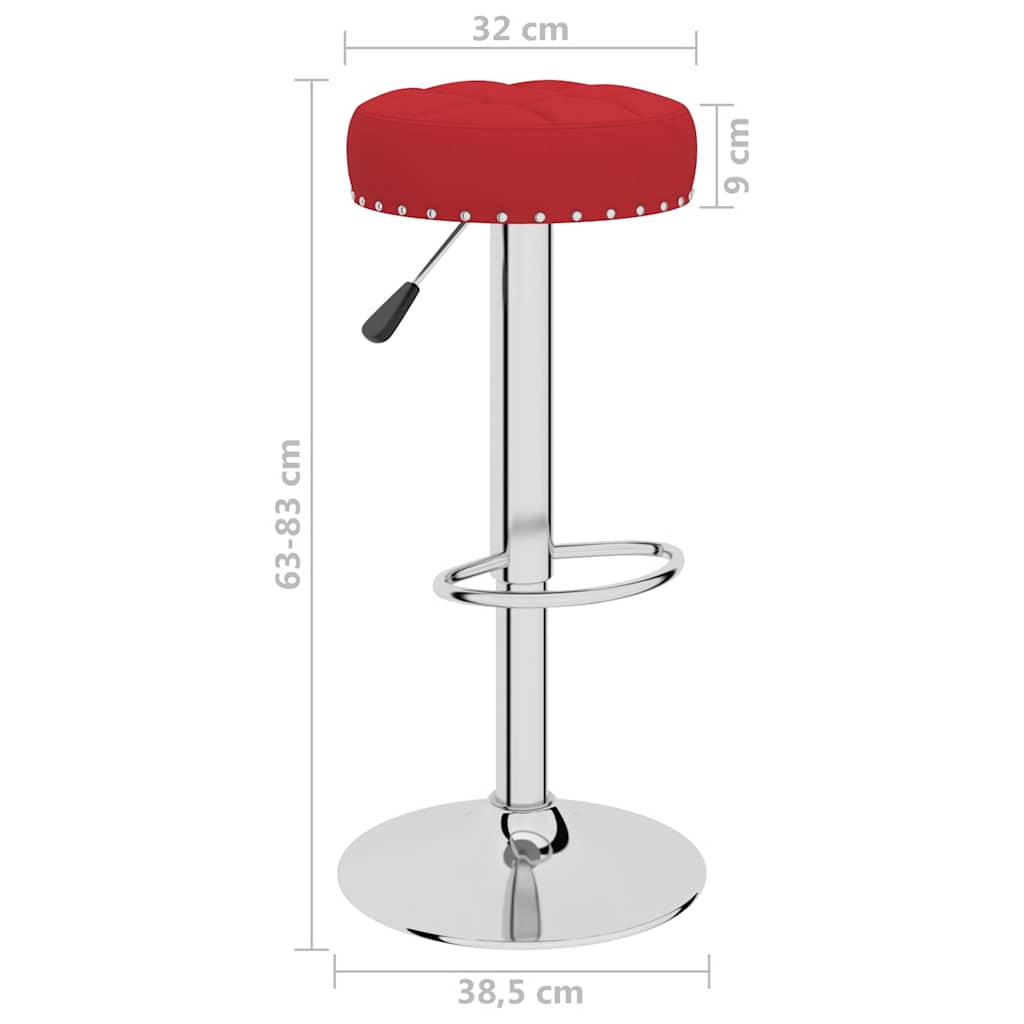 Tabourets de bar lot de 2 rouge bordeaux tissu - XIOS