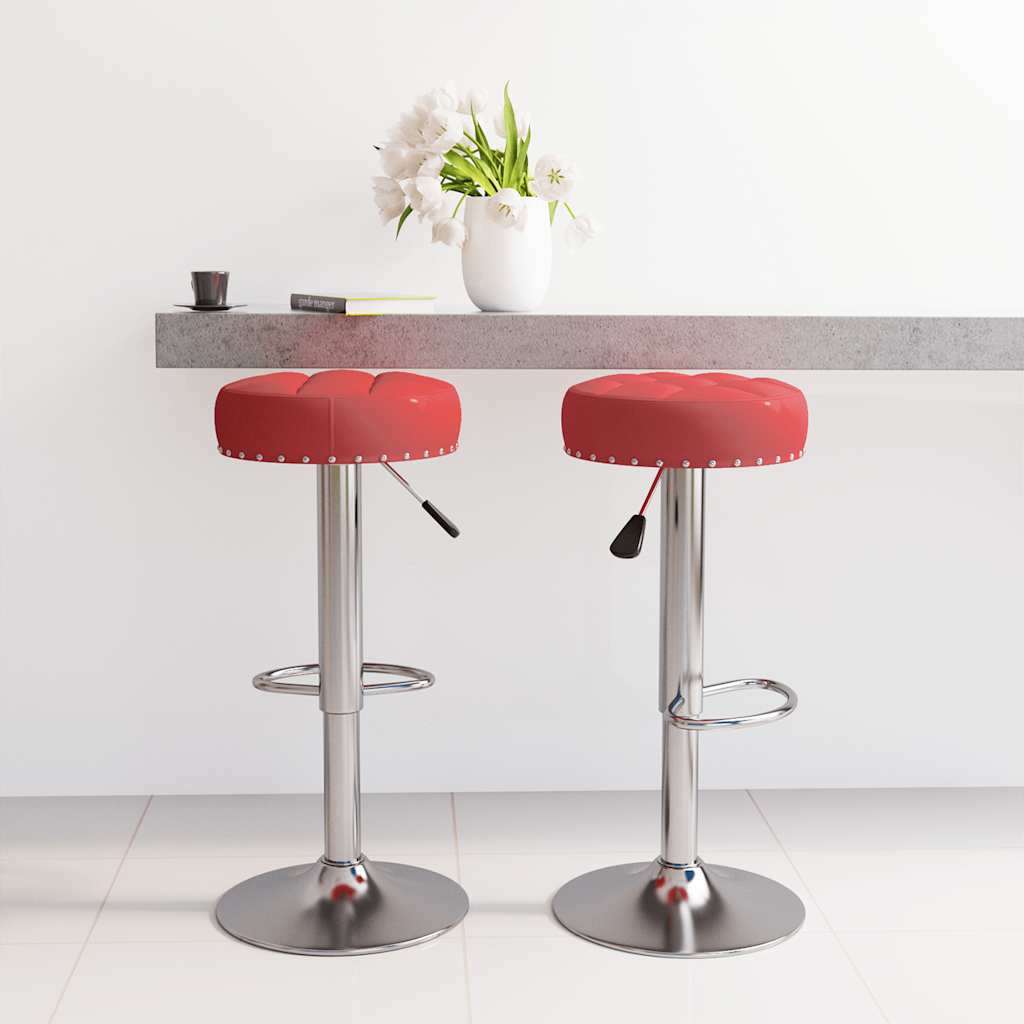 Tabourets de bar lot de 2 rouge bordeaux tissu - XIOS