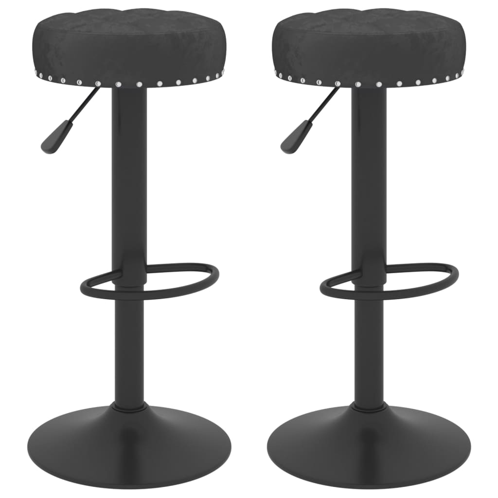 Tabourets de bar lot de 2 noir velours - XIOS