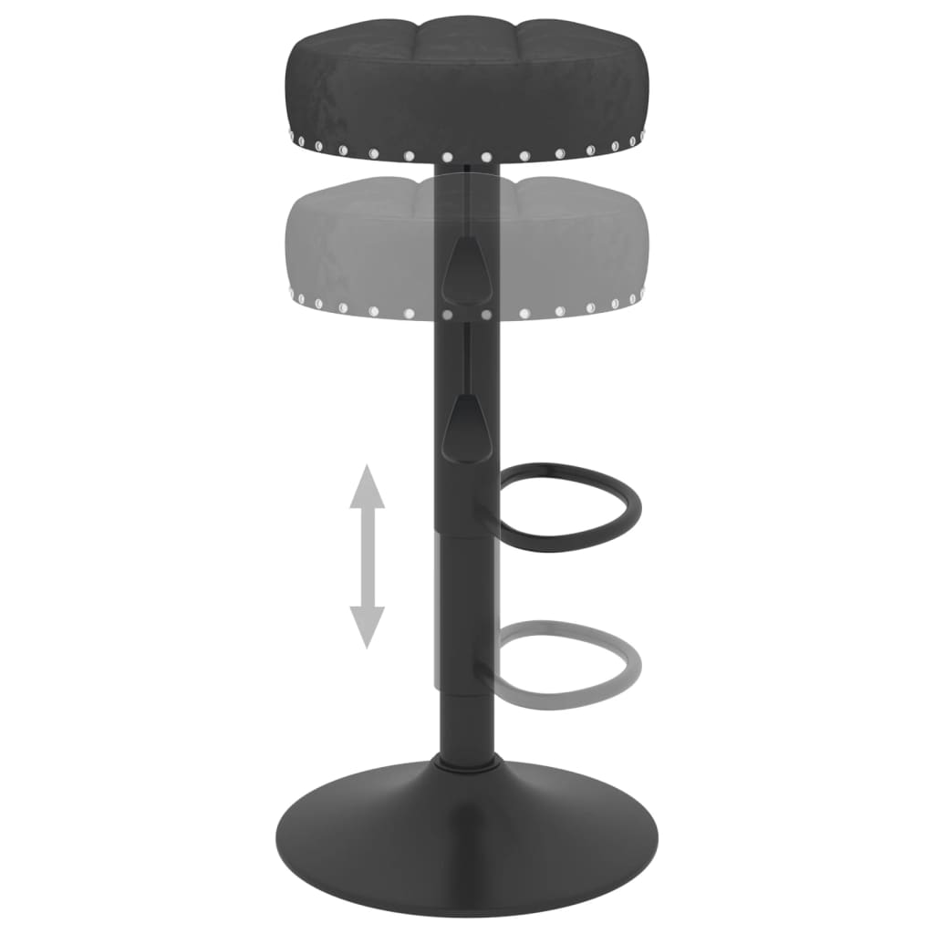 Tabourets de bar lot de 2 noir velours - XIOS