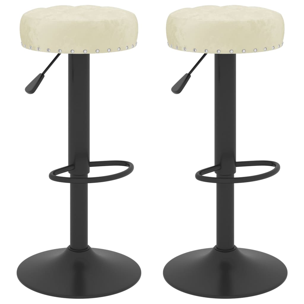 Tabourets de bar lot de 2 crème velours - XIOS