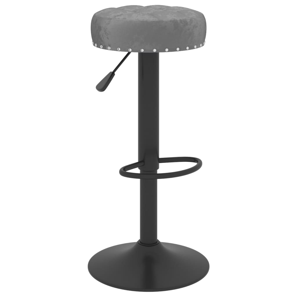 Tabourets de bar lot de 2 gris foncé velours - XIOS