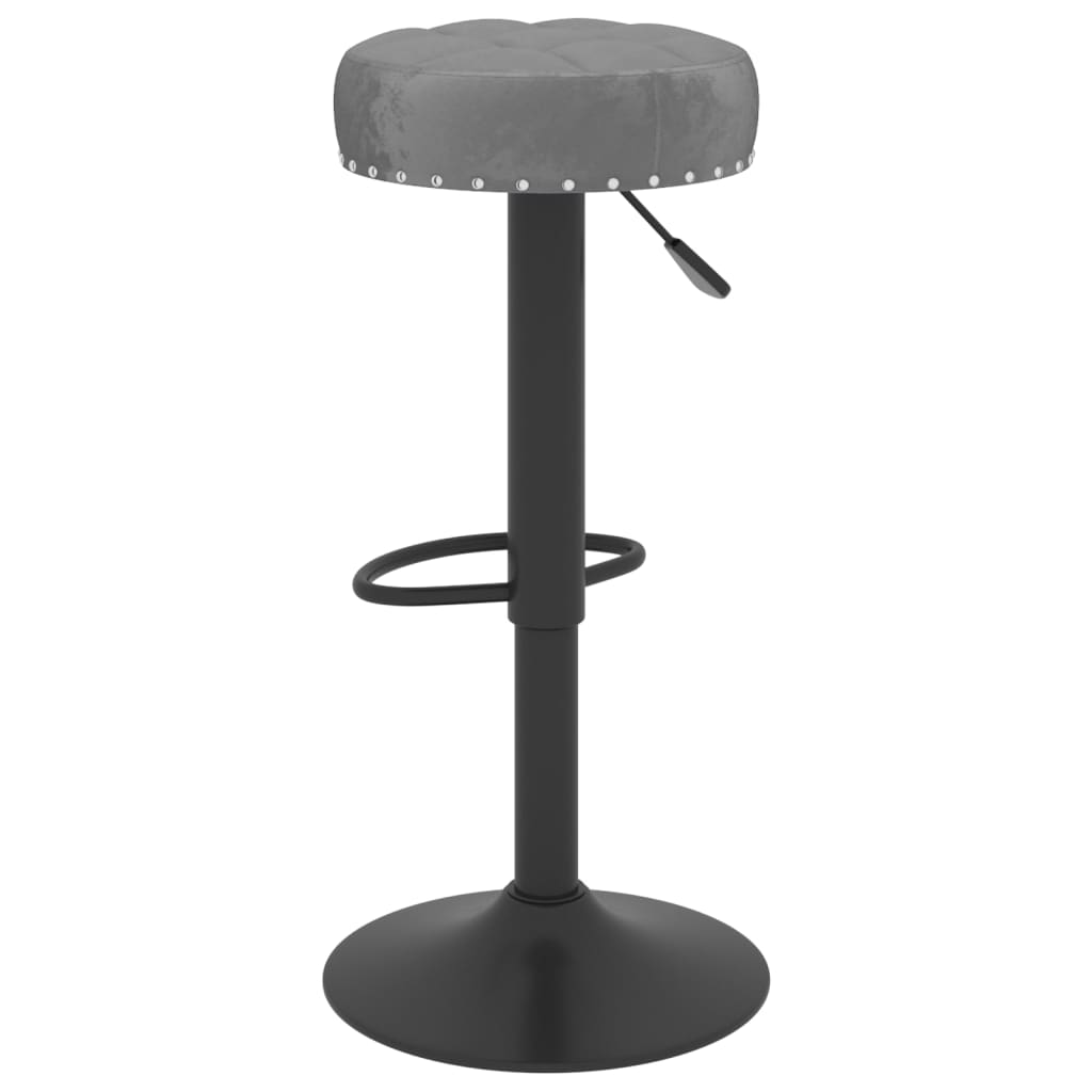 Tabourets de bar lot de 2 gris foncé velours - XIOS