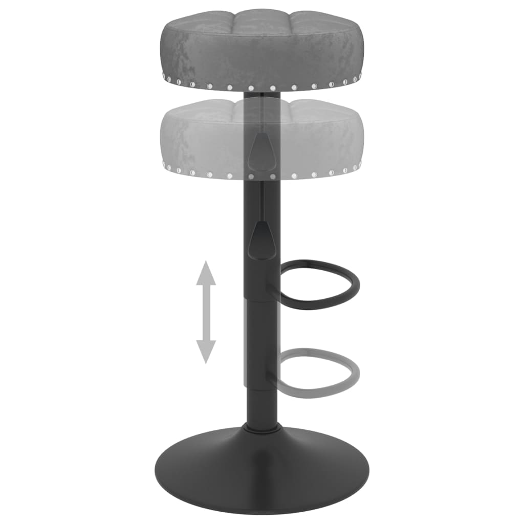 Tabourets de bar lot de 2 gris foncé velours - XIOS