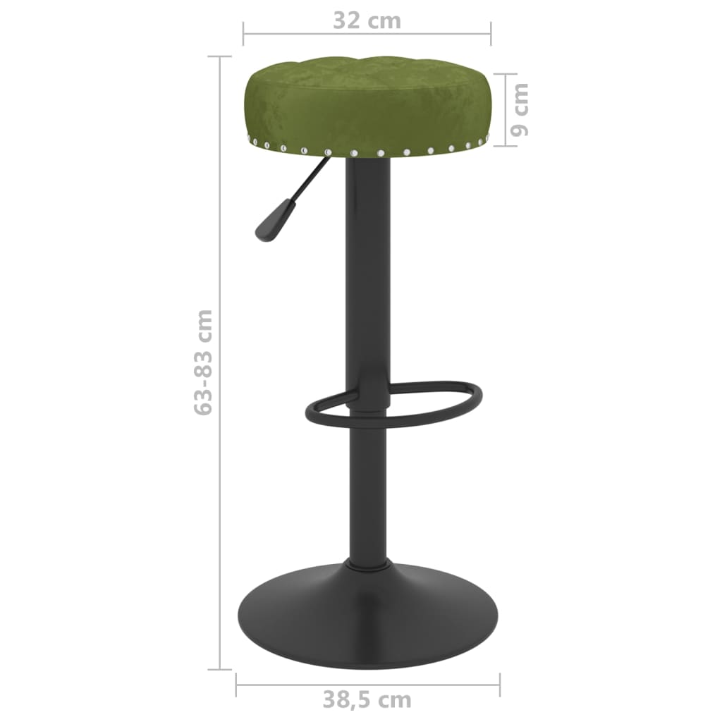 Tabourets de bar lot de 2 vert clair velours - XIOS