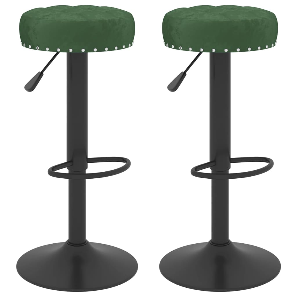 Tabourets de bar lot de 2 vert foncé velours - XIOS