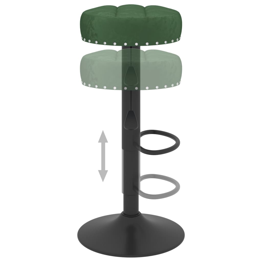 Tabourets de bar lot de 2 vert foncé velours - XIOS