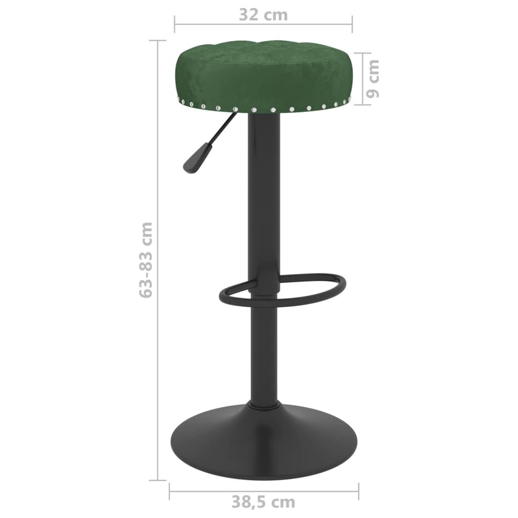 Tabourets de bar lot de 2 vert foncé velours - XIOS
