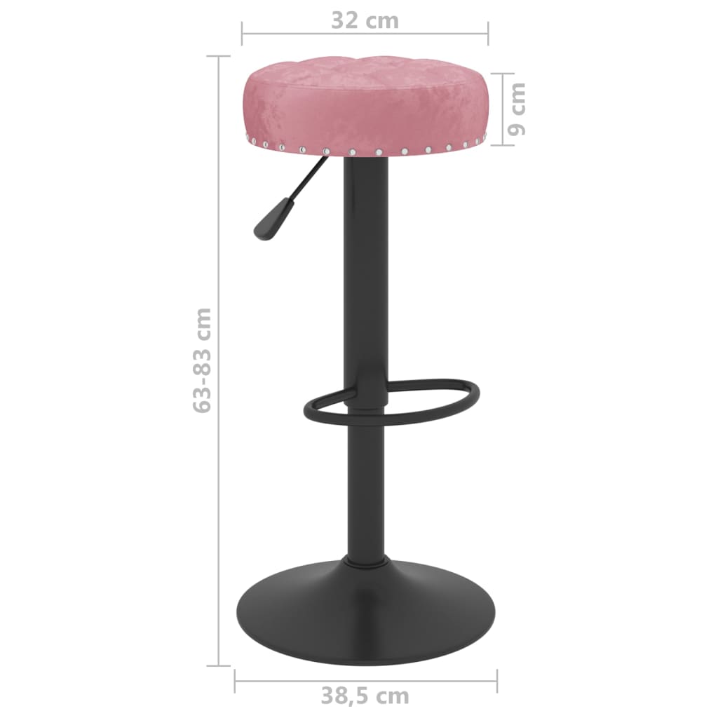 Tabourets de bar lot de 2 rose velours - XIOS