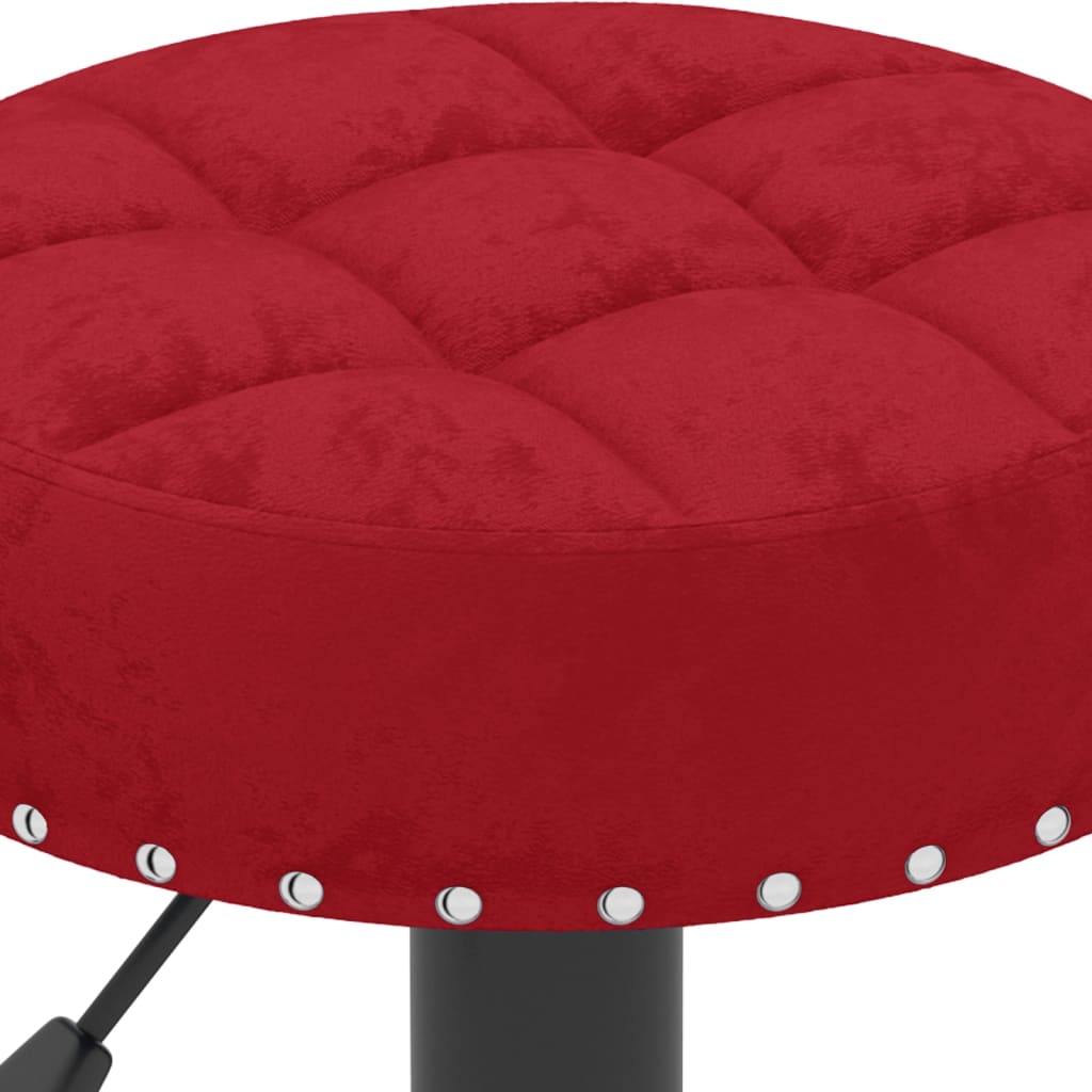 Tabourets de bar lot de 2 rouge bordeaux velours - XIOS