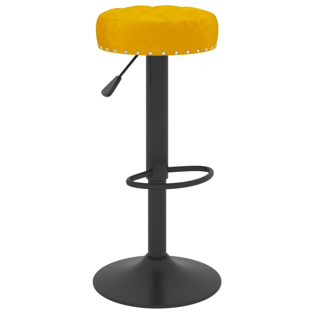 Tabourets de bar lot de 2 jaune moutarde velours - XIOS