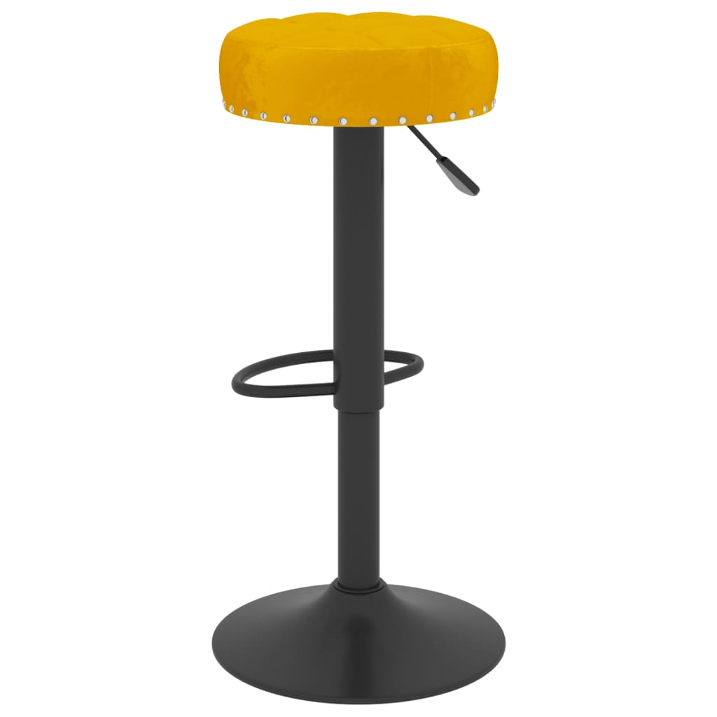 Tabourets de bar lot de 2 jaune moutarde velours - XIOS