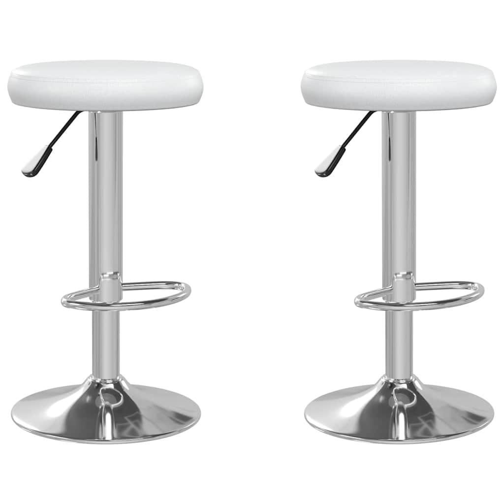 Tabourets de bar lot de 2 Blanc Similicuir - XIOS