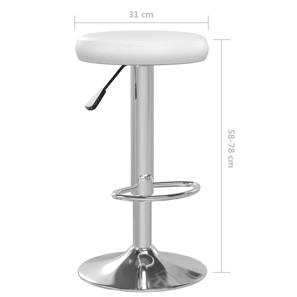 Tabourets de bar lot de 2 Blanc Similicuir - XIOS
