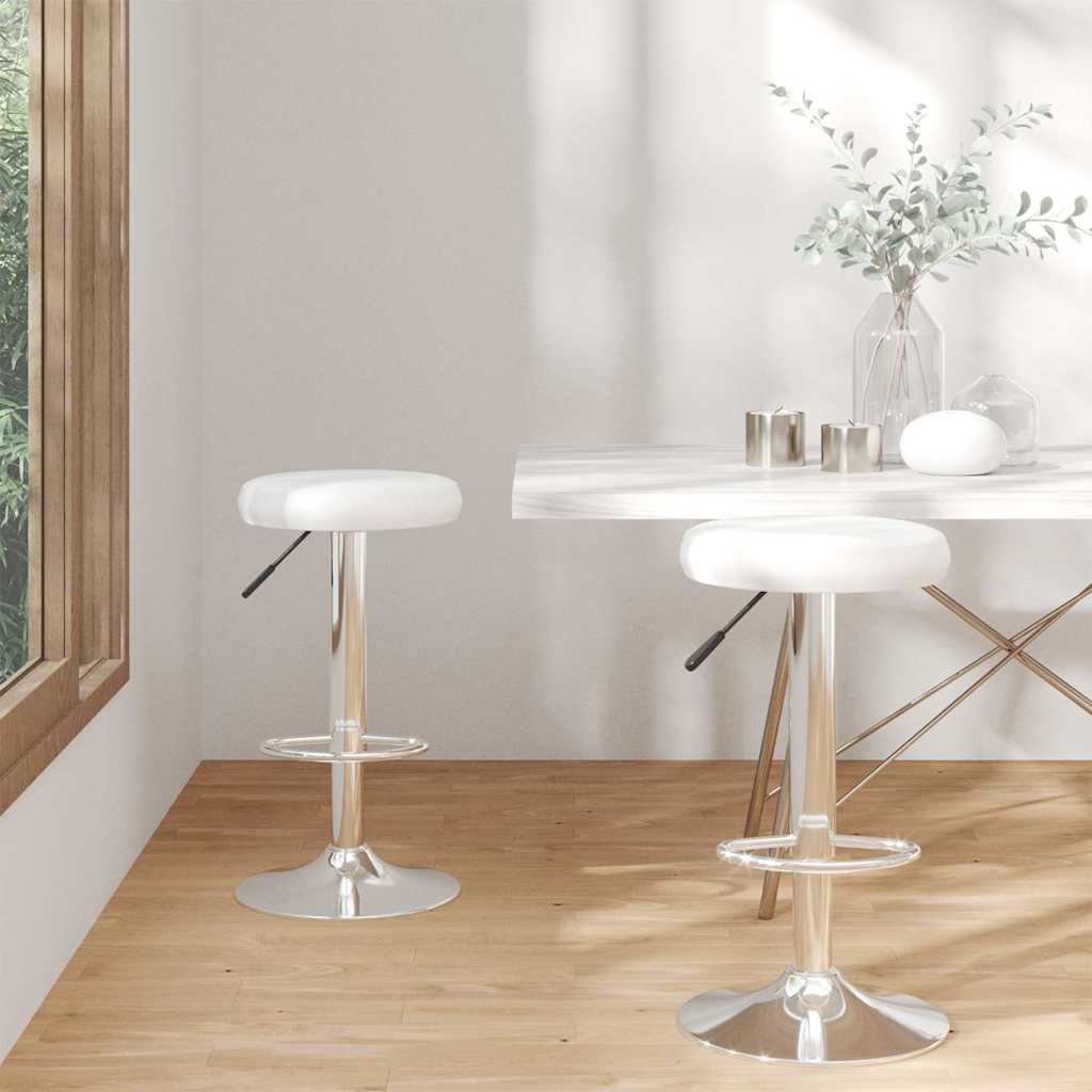 Tabourets de bar lot de 2 Blanc Similicuir - XIOS