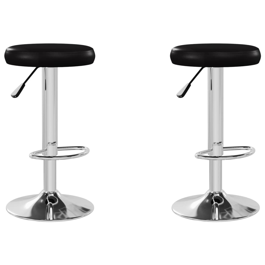 Tabourets de bar lot de 2 noir similicuir - XIOS