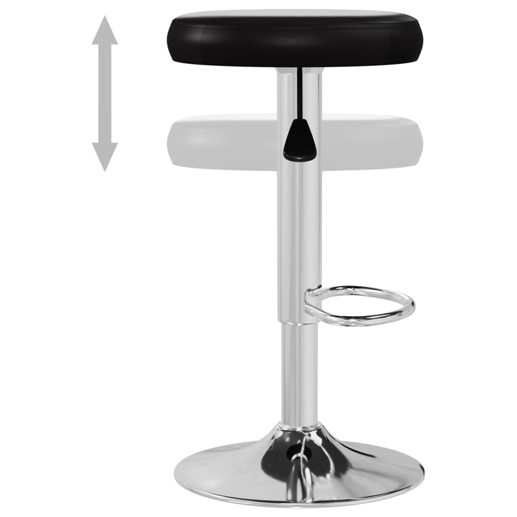 Tabourets de bar lot de 2 noir similicuir - XIOS