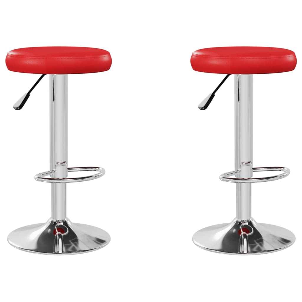 Tabourets de bar lot de 2 rouge similicuir - XIOS