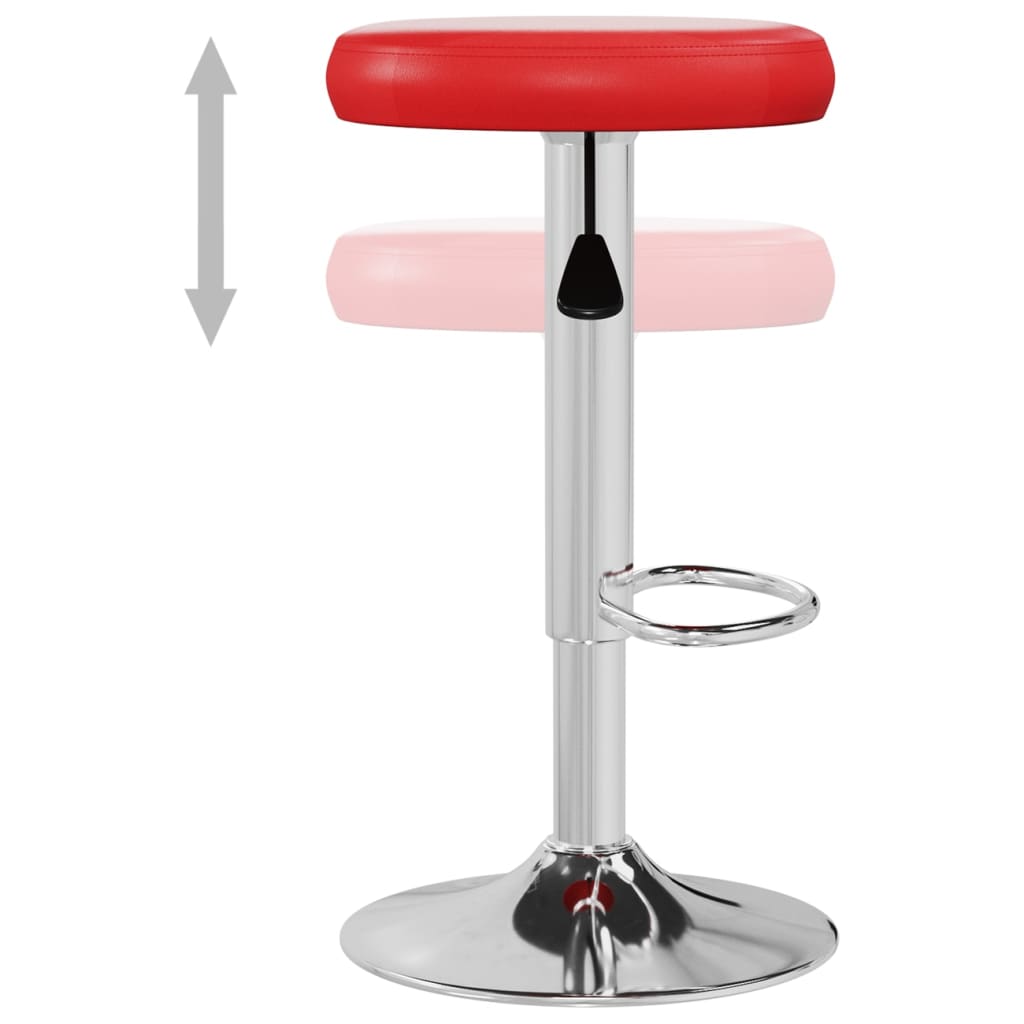 Tabourets de bar lot de 2 rouge similicuir - XIOS