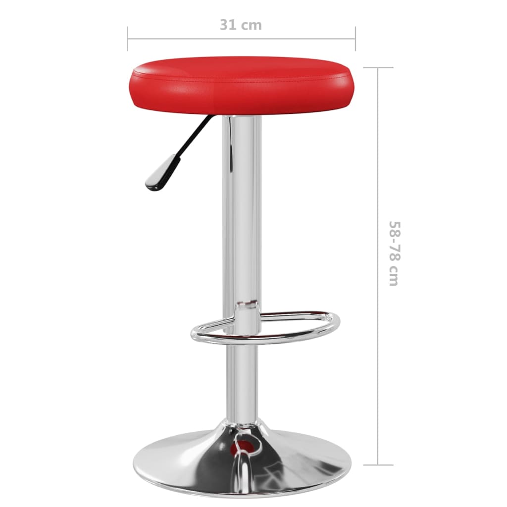 Tabourets de bar lot de 2 rouge similicuir - XIOS