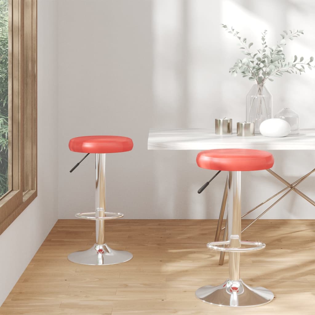 Tabourets de bar lot de 2 rouge similicuir - XIOS