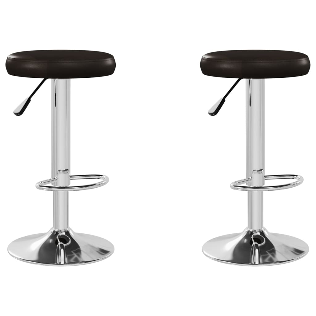 Tabourets de bar lot de 2 marron similicuir - XIOS