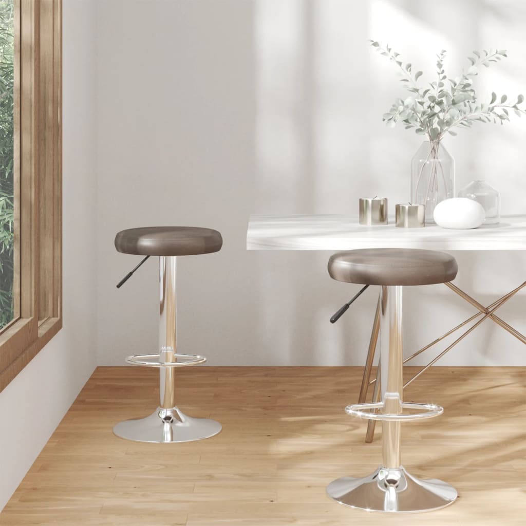 Tabourets de bar lot de 2 marron similicuir - XIOS