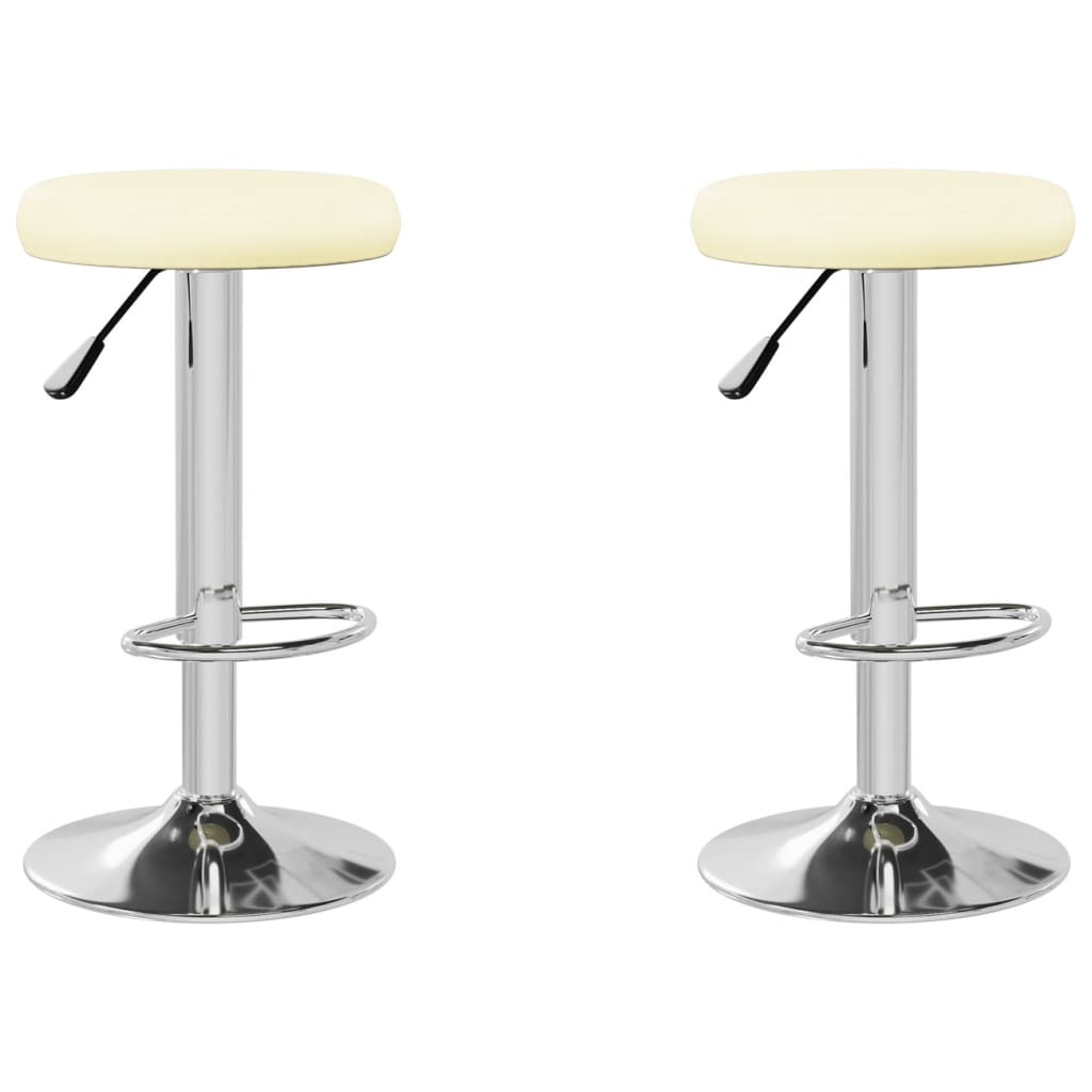 Tabourets de bar lot de 2 crème similicuir - XIOS