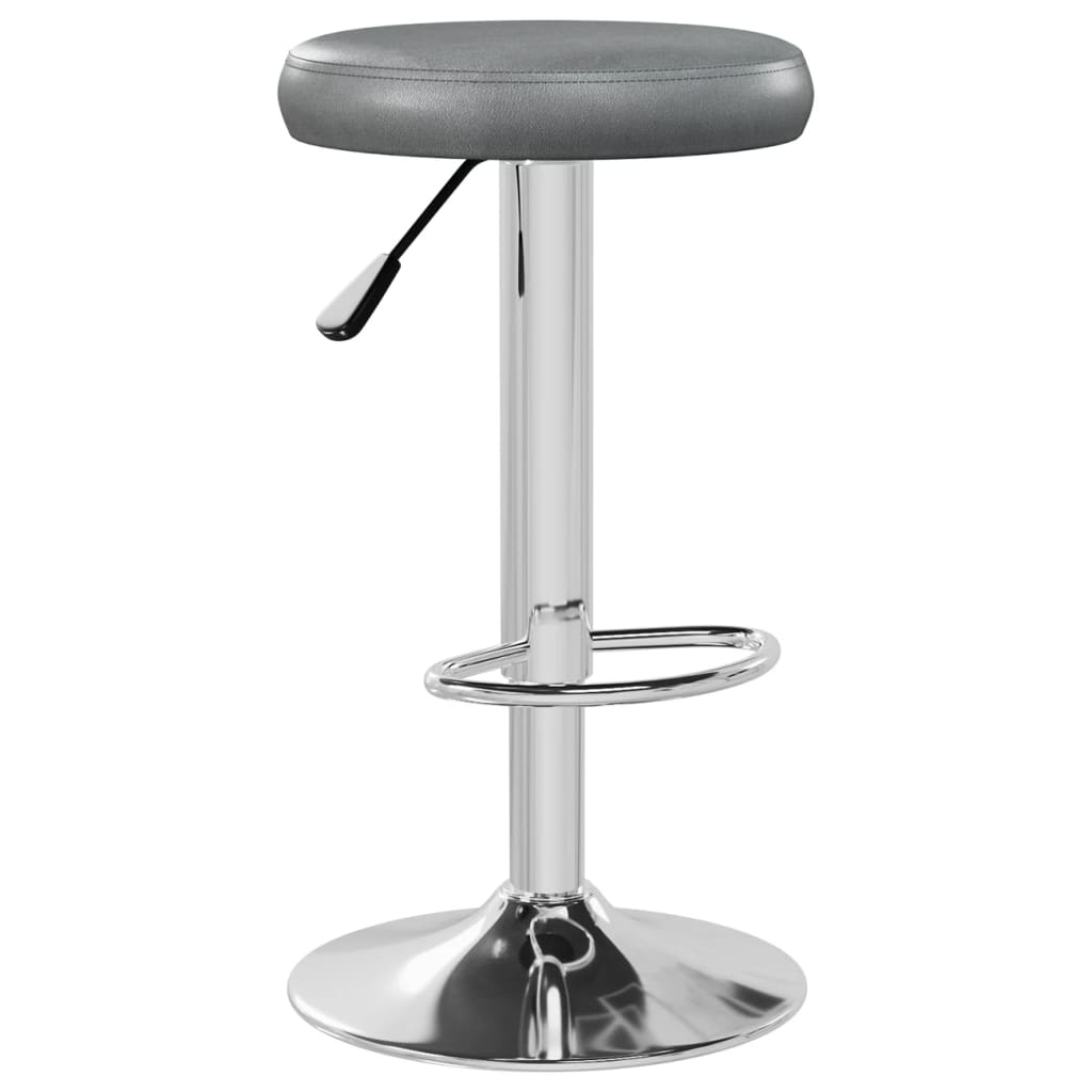 Tabourets de bar lot de 2 gris similicuir - XIOS