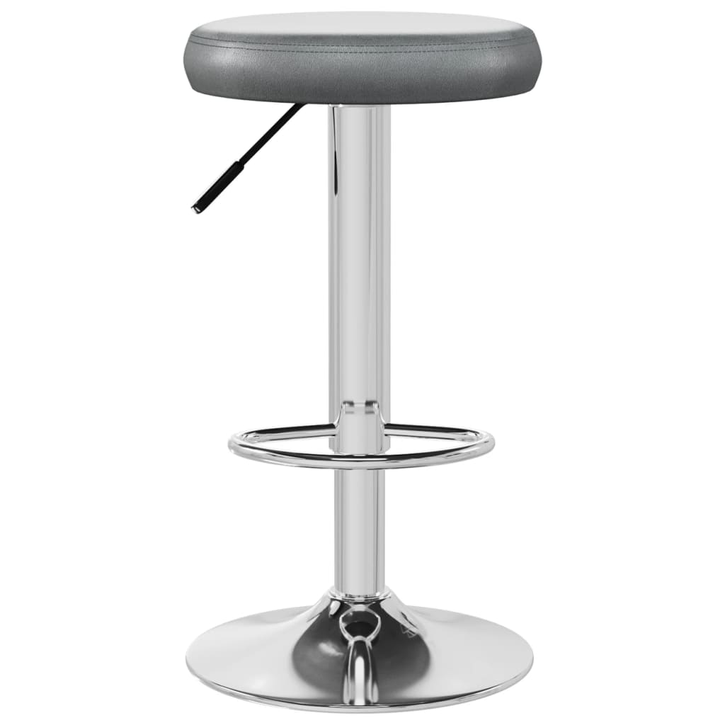 Tabourets de bar lot de 2 gris similicuir - XIOS